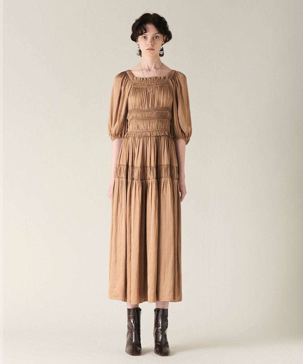 GRACE CONTINENTAL スクエアギャザーワンピース 