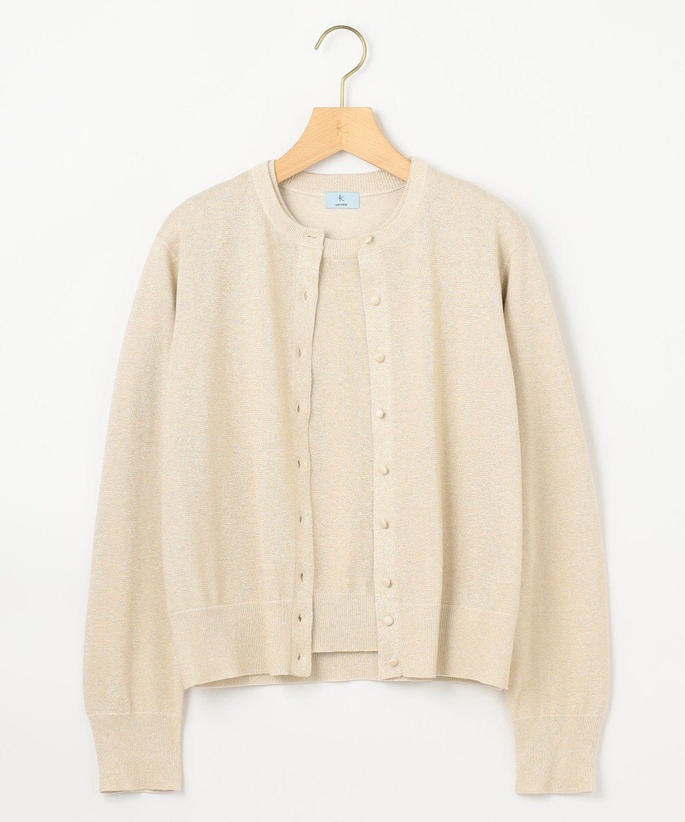 組曲 S 【WEB限定・2SET】5分袖ラメ入りアンサンブルニット 