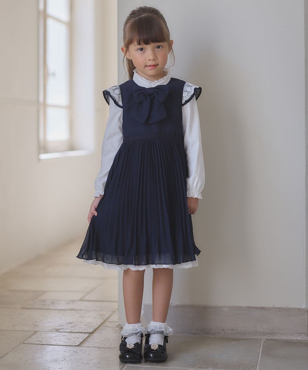 ANY KIDS シフォン プリーツ ワンピース 