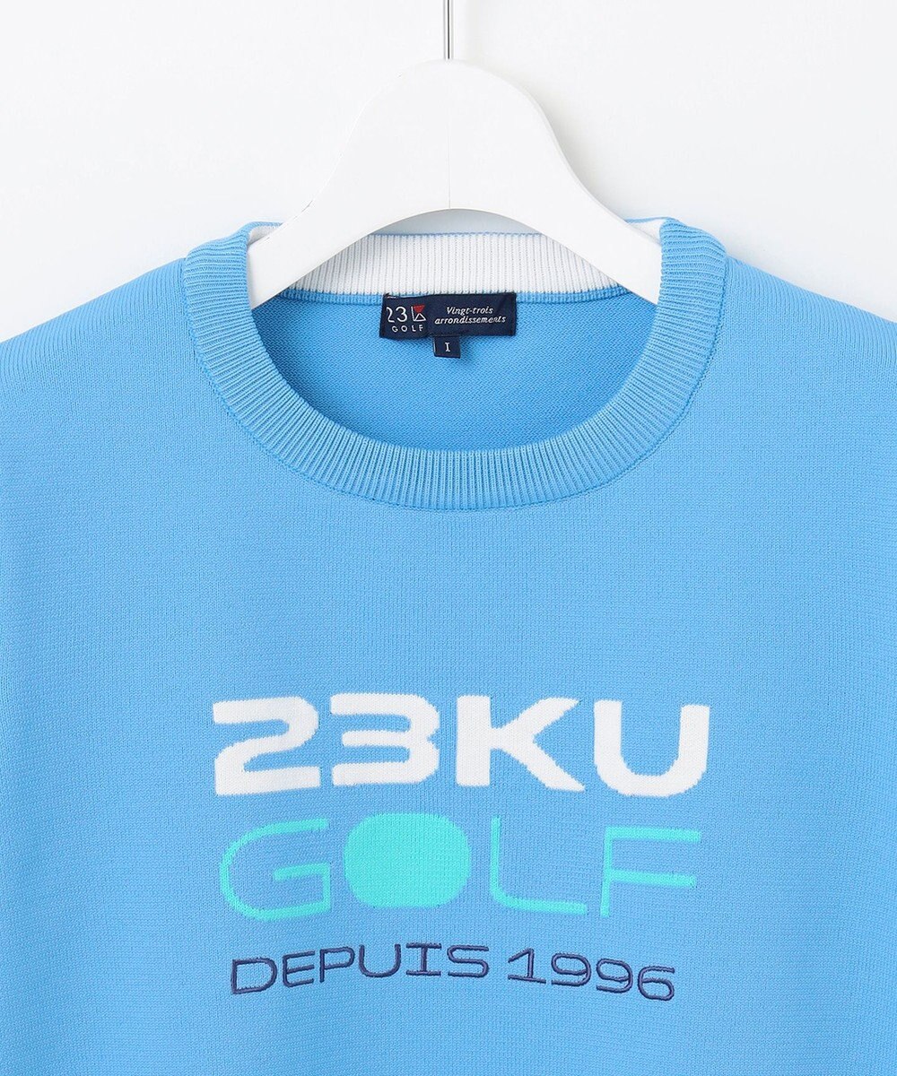 23区GOLF 【WOMEN】【ウォッシャブル】ロゴインターシャ ポリエステルニット 