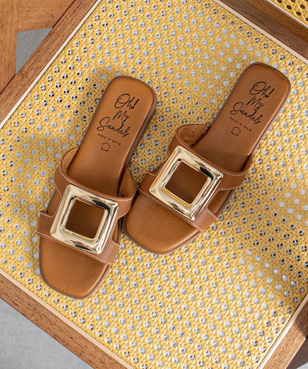 INTER-CHAUSSURES 【Oh my Sandals】メタルバックルフラットサンダル 