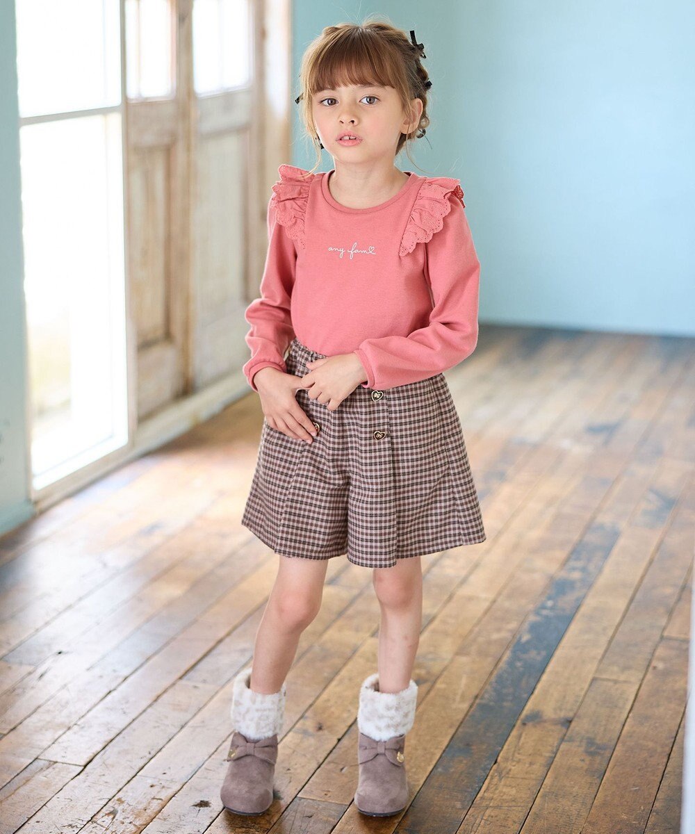 ANY KIDS 肩レース長袖Tシャツ 