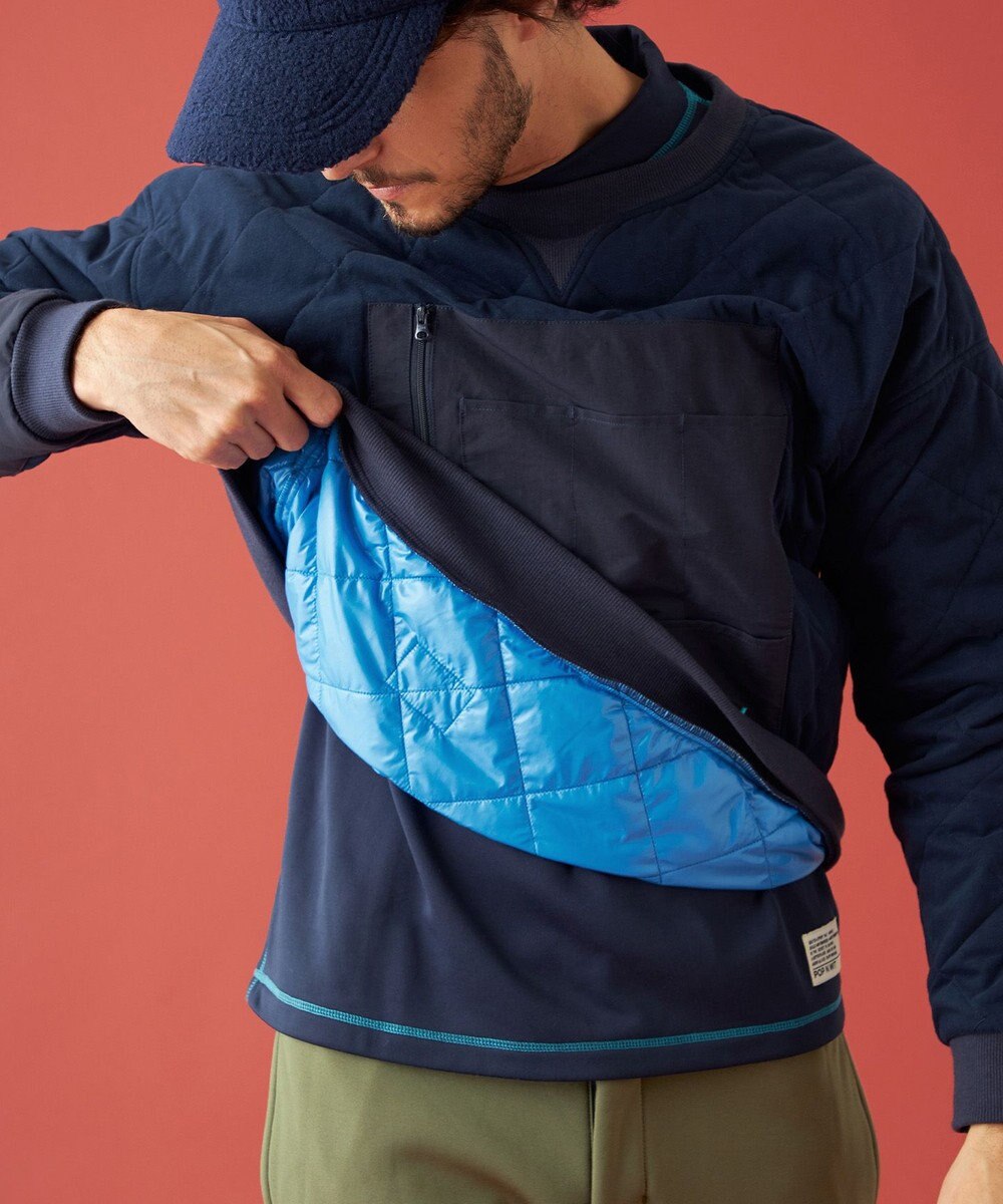 PW CIRCULUS 【裏地付き/防寒】【MEN】キルティングスエットプルオーバー 