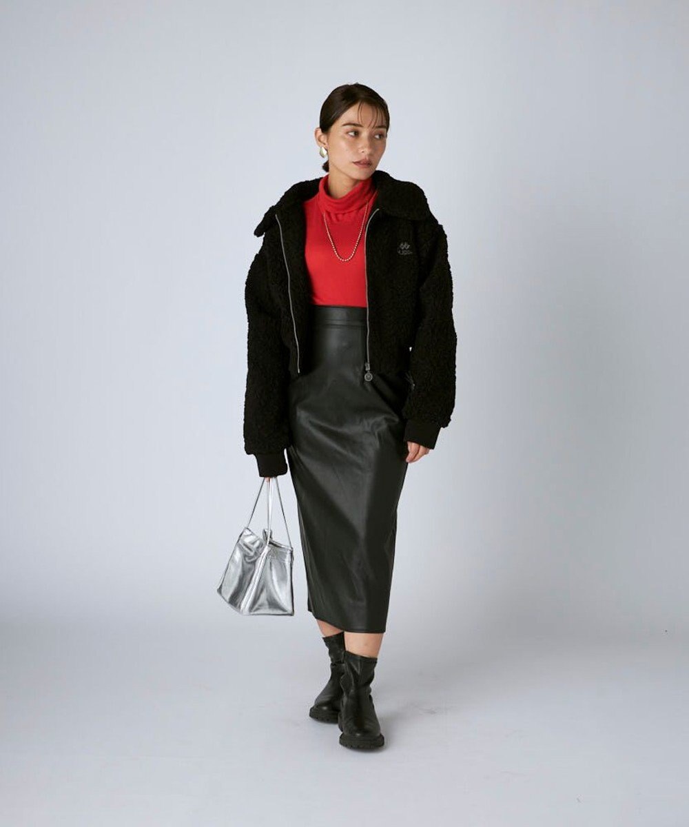 OP／FILA 【Kappa】ショート丈 ドロップショルダーボアジャケット 