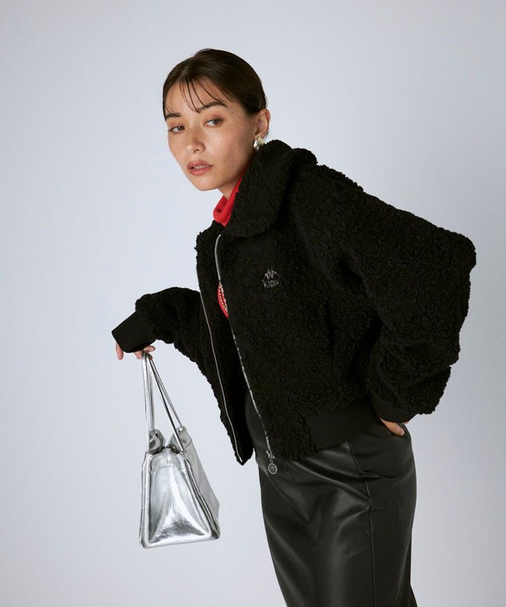 OP／FILA 【Kappa】ショート丈 ドロップショルダーボアジャケット 