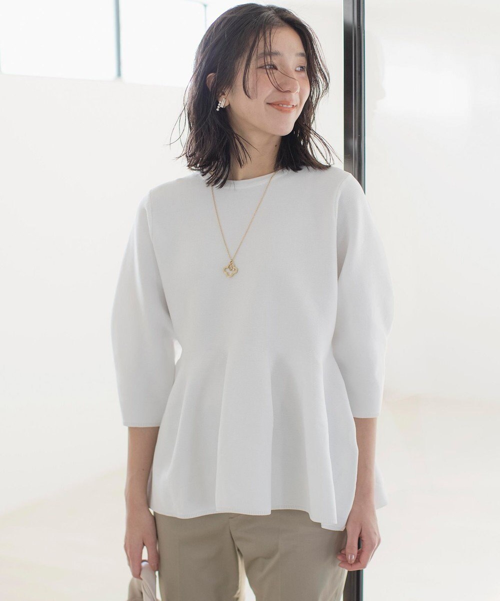 組曲 【WEB限定】スポンディッシュペプラム ニット 