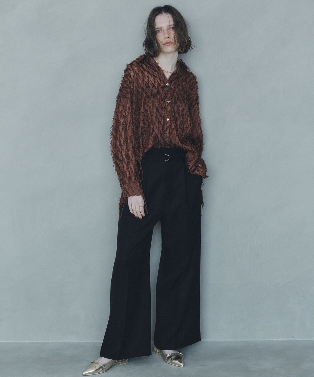 YECCA VECCA 【UVカット/接触冷感/洗える】ベルト付きイージーケアワイドパンツ 