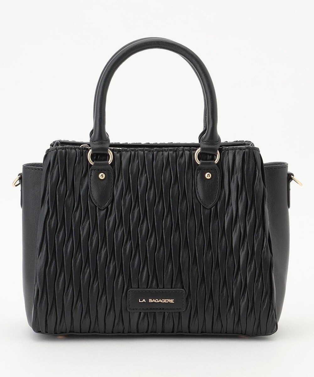 LA BAGAGERIE ランダムプリーツ2WAYハンドバッグ 