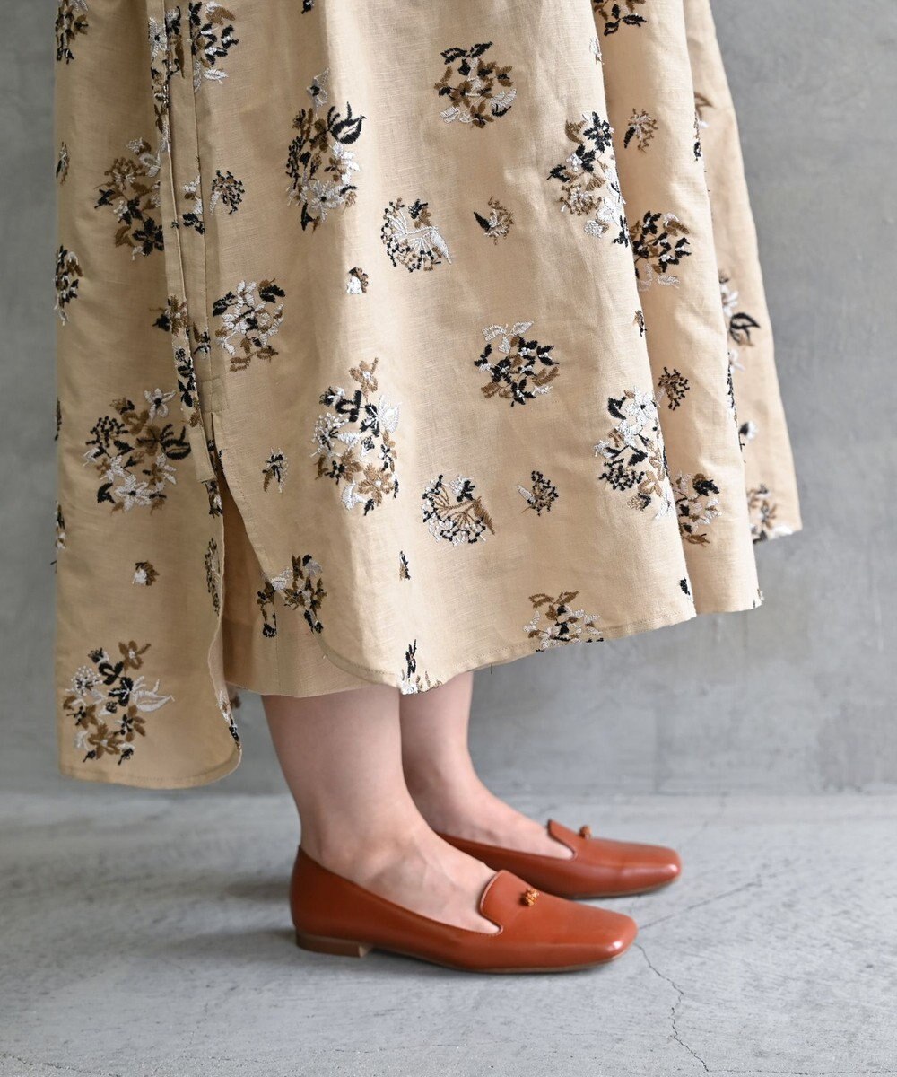 muuc 〈2WAY〉〈コットン×リネン〉〈高品質なドライタッチ生地〉〈遠州織物の工場で織られた上質なコットン生地〉野小花刺繍 羽織り＆ワンピースドレス 