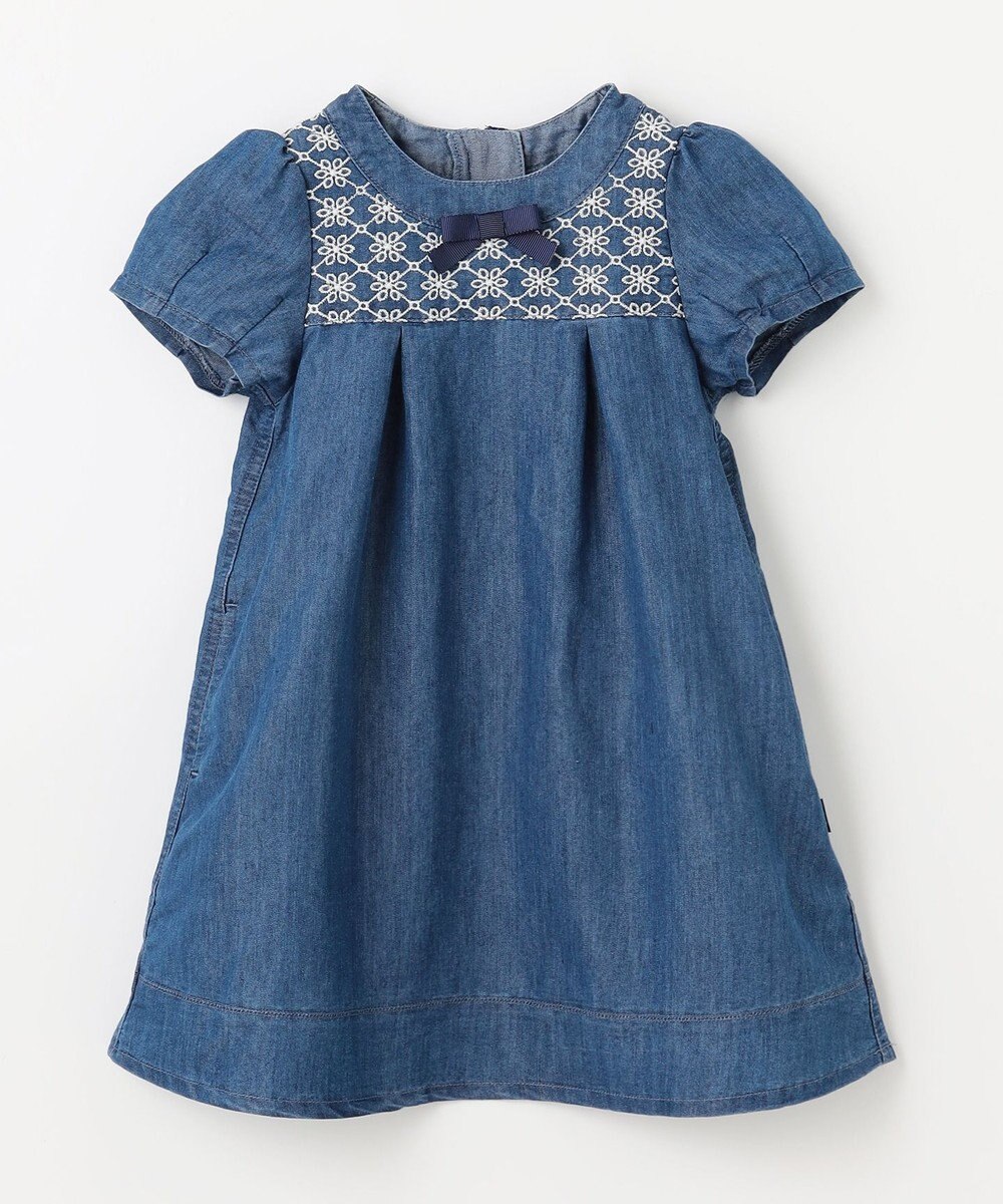 組曲 KIDS 【100㎝】レースコンビデニム ワンピース 
