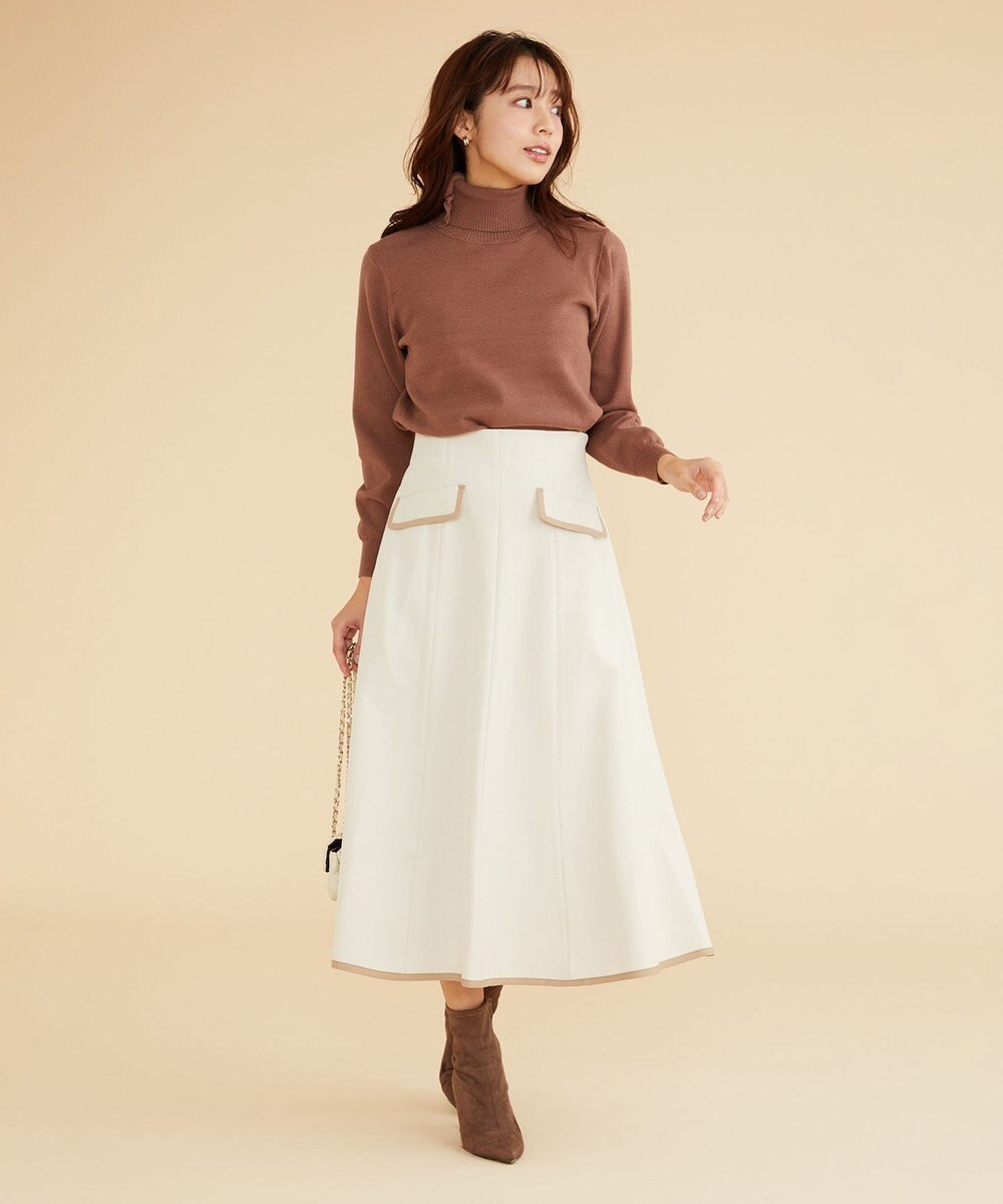 Feroux 【古畑星夏さん着用】フリルネックタートル ニット 