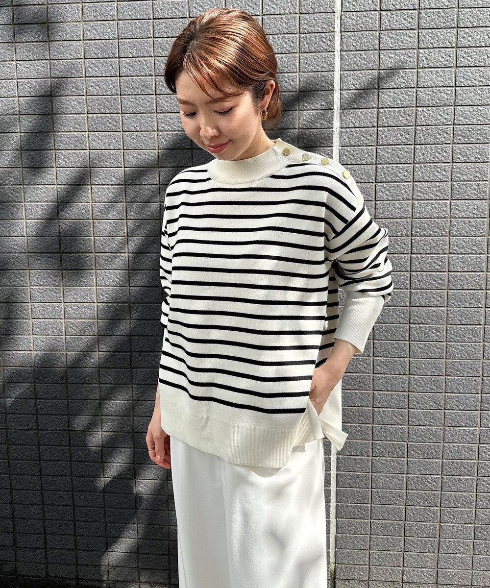 UNFILO 肩釦ハイネックニット 