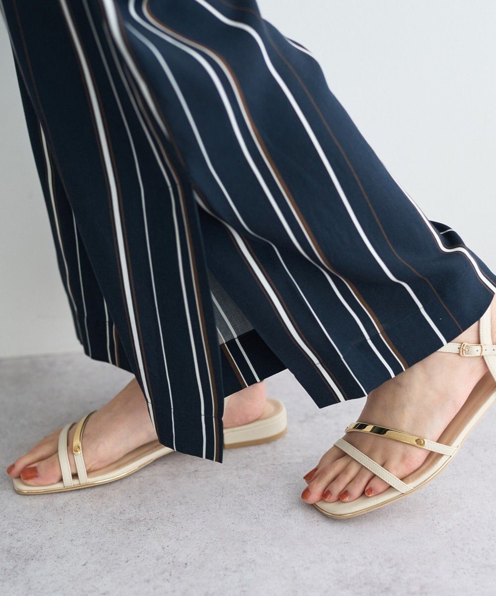 YECCA VECCA アートプリントスリットワイドパンツ 