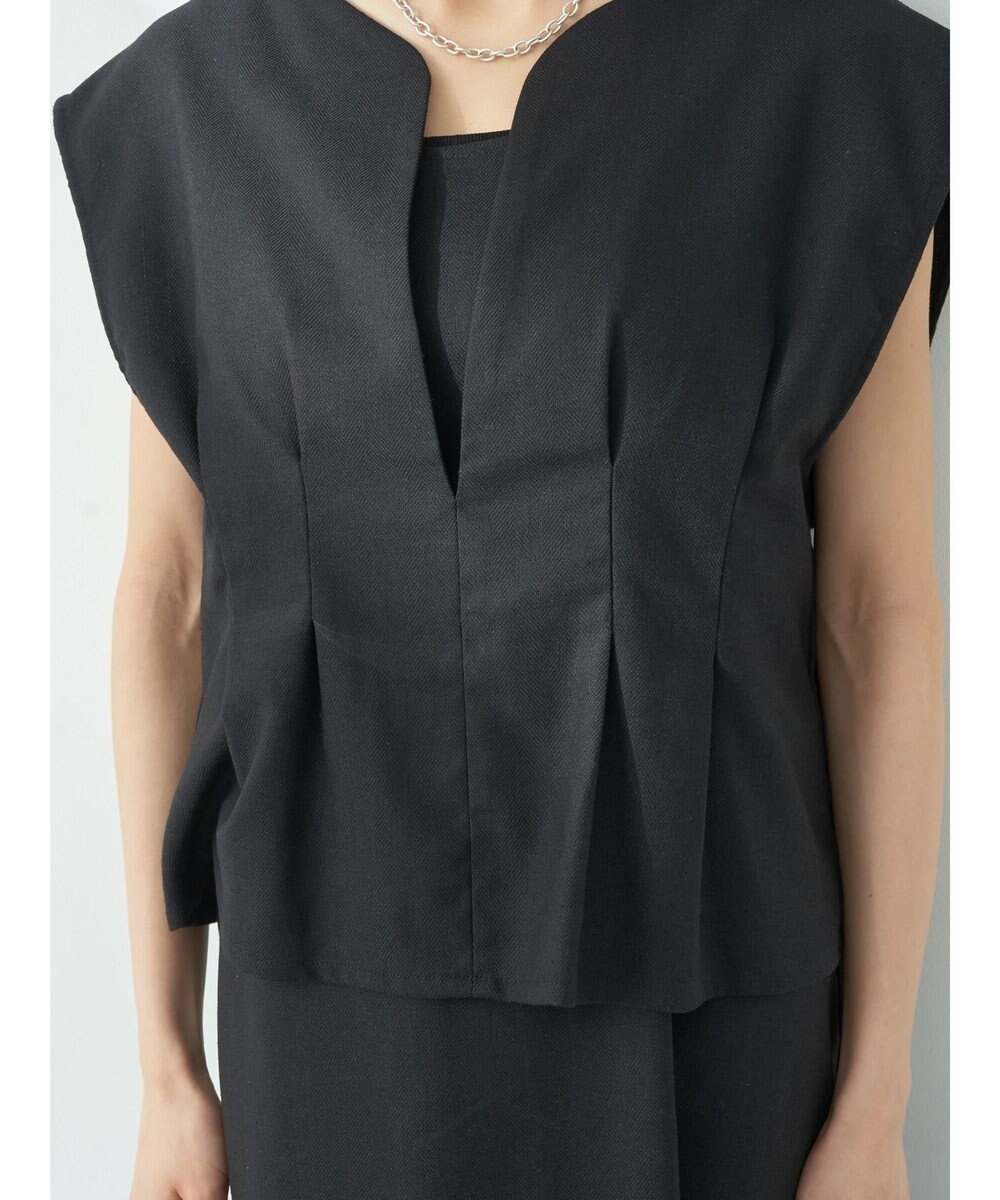 earth music&ecology ＳＥＴ２点ヘリンボーンベスト＋キャミドレ 