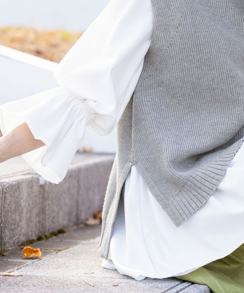 Tiaclasse L 【洗える】着回し自在のニットベスト＆フレア袖チュニックセット 