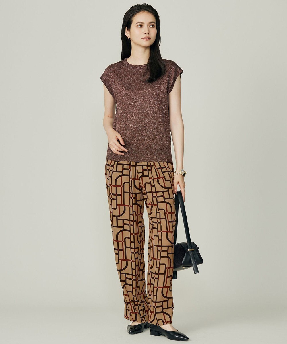 自由区 L 【17号サイズまで展開・カタログ掲載】ジオメトリックレトロプリント パンツ 