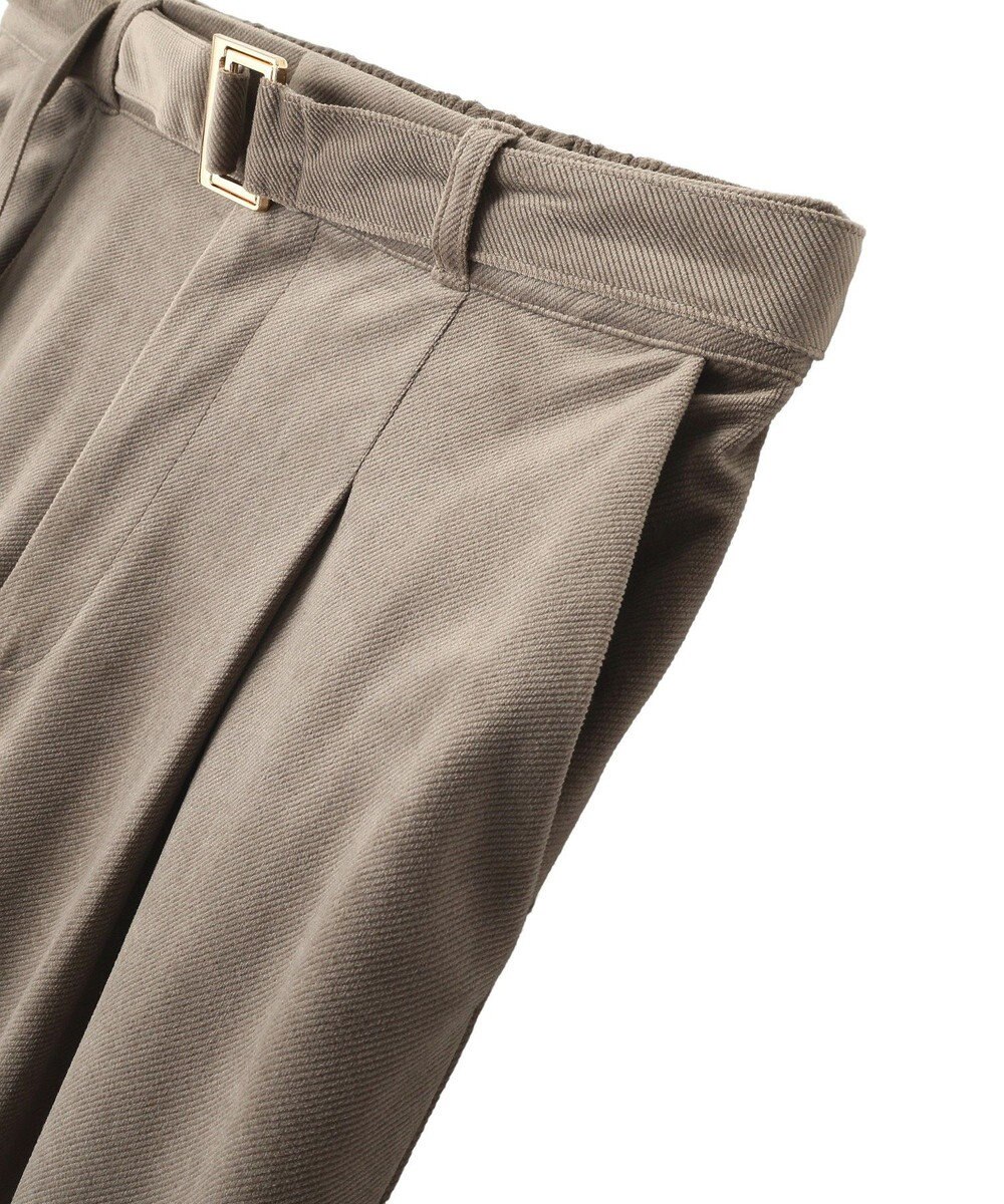 YECCA VECCA ベルテッドカルゼ起毛ワイドパンツ 