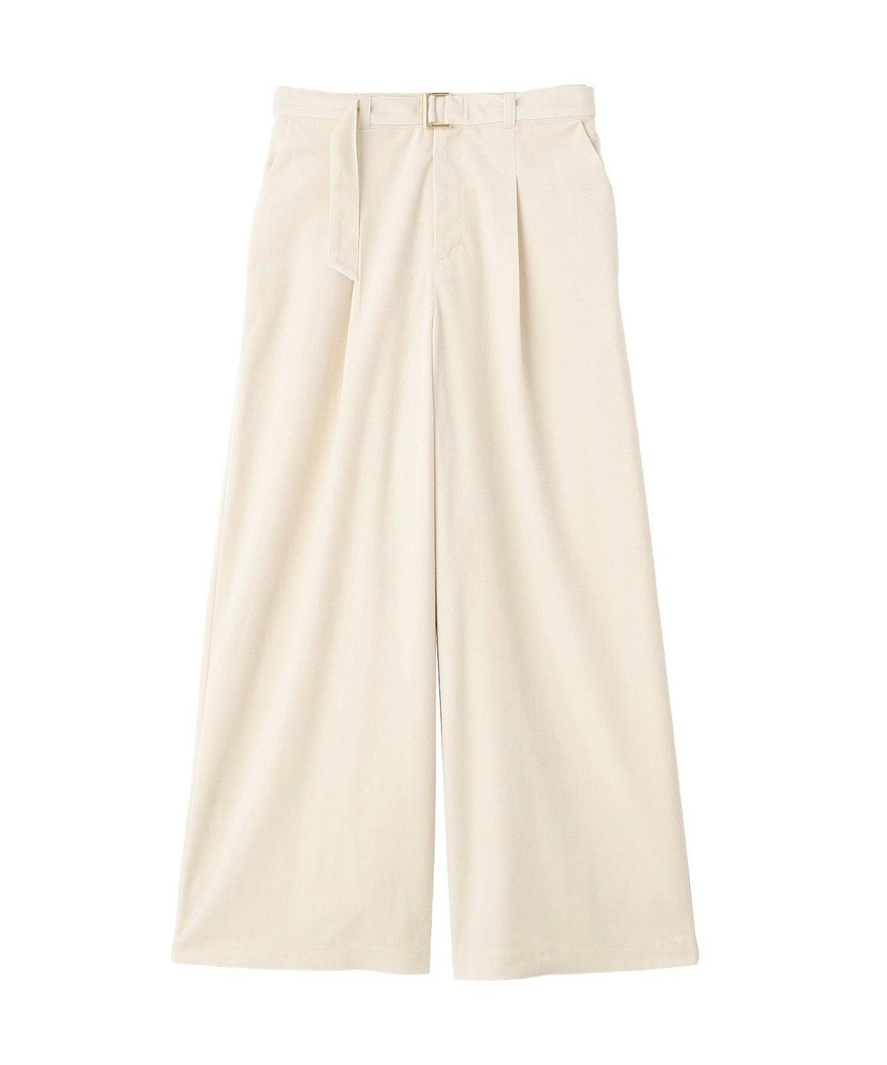 YECCA VECCA ベルテッドカルゼ起毛ワイドパンツ 