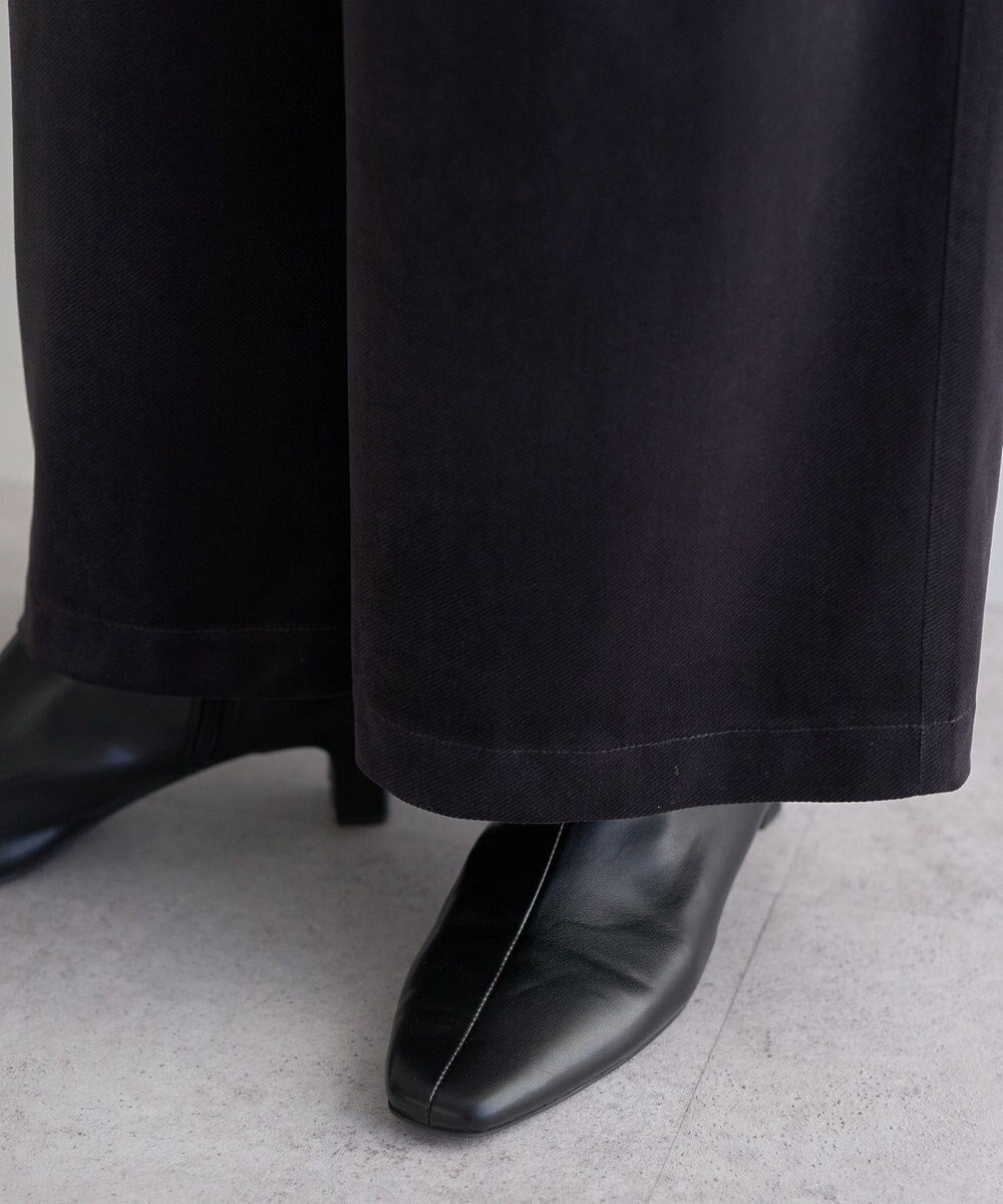 YECCA VECCA ベルテッドカルゼ起毛ワイドパンツ 