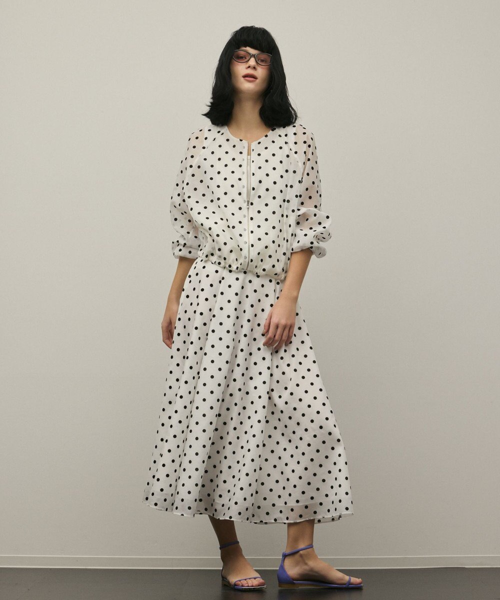 GRACE CONTINENTAL ドットフロッキータックスカート 