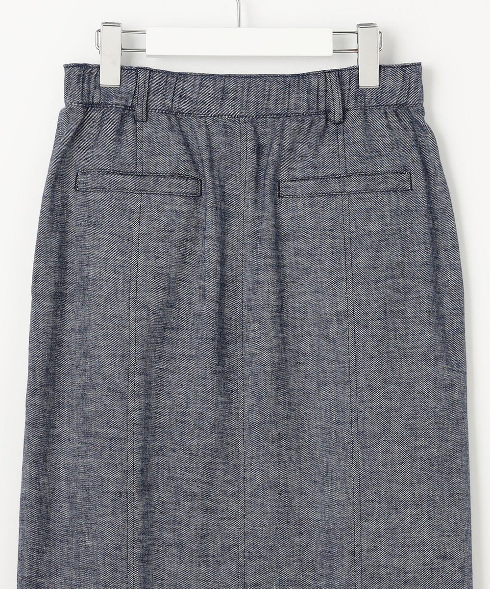 自由区 【洗える】コットンリネンシャンブレー スカート 