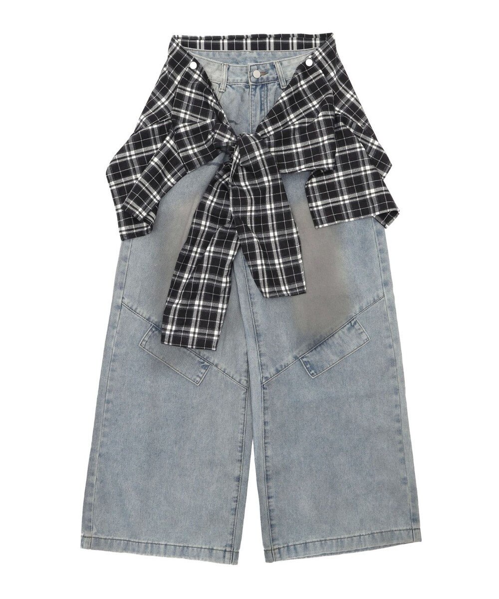 WEGO フェイクシャツスリーブデニム 