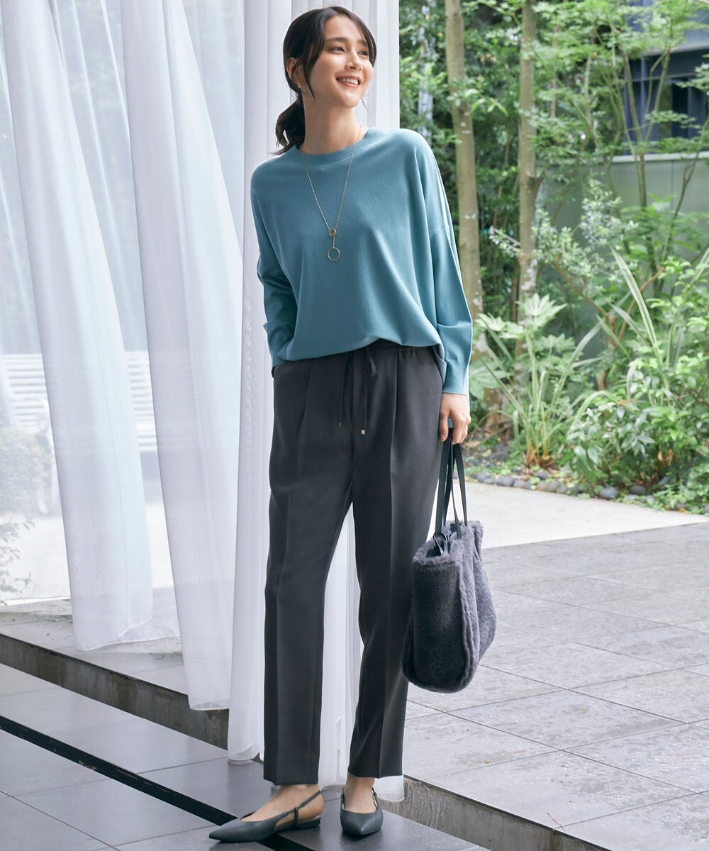 自由区 L 【WEB限定カラーあり】レーヨンストレッチ ニットT 