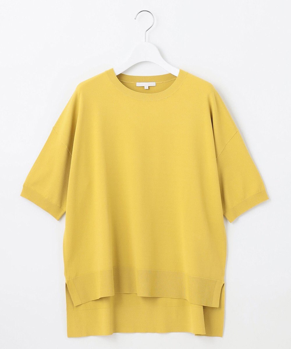 自由区 【接触冷感・UVカット・WEB限定カラーあり】クレープストレッチプルオーバー ニット 