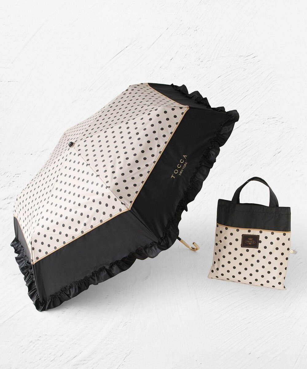 TOCCA 【晴雨兼用】DREAM OF DOTS UMBRELLA 折り畳み傘 収納バッグ付き 