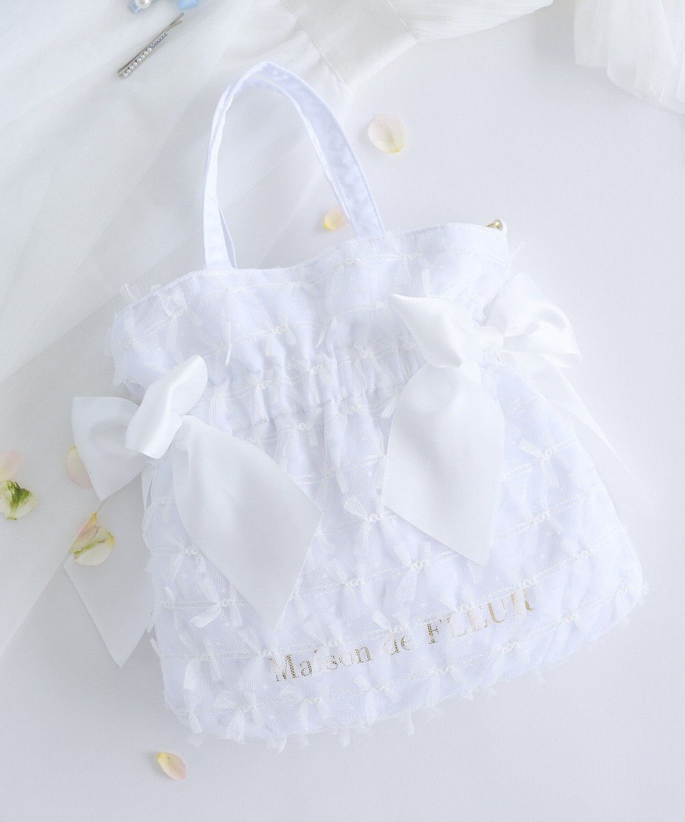 Maison de FLEUR レースダブルリボン２Ｗａｙトートバッグ 