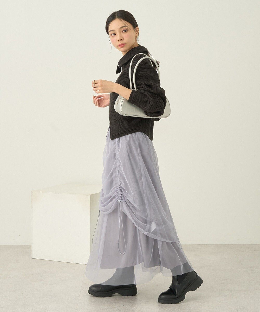 earth music&ecology ２ｗａｙドロストチュールスカート 