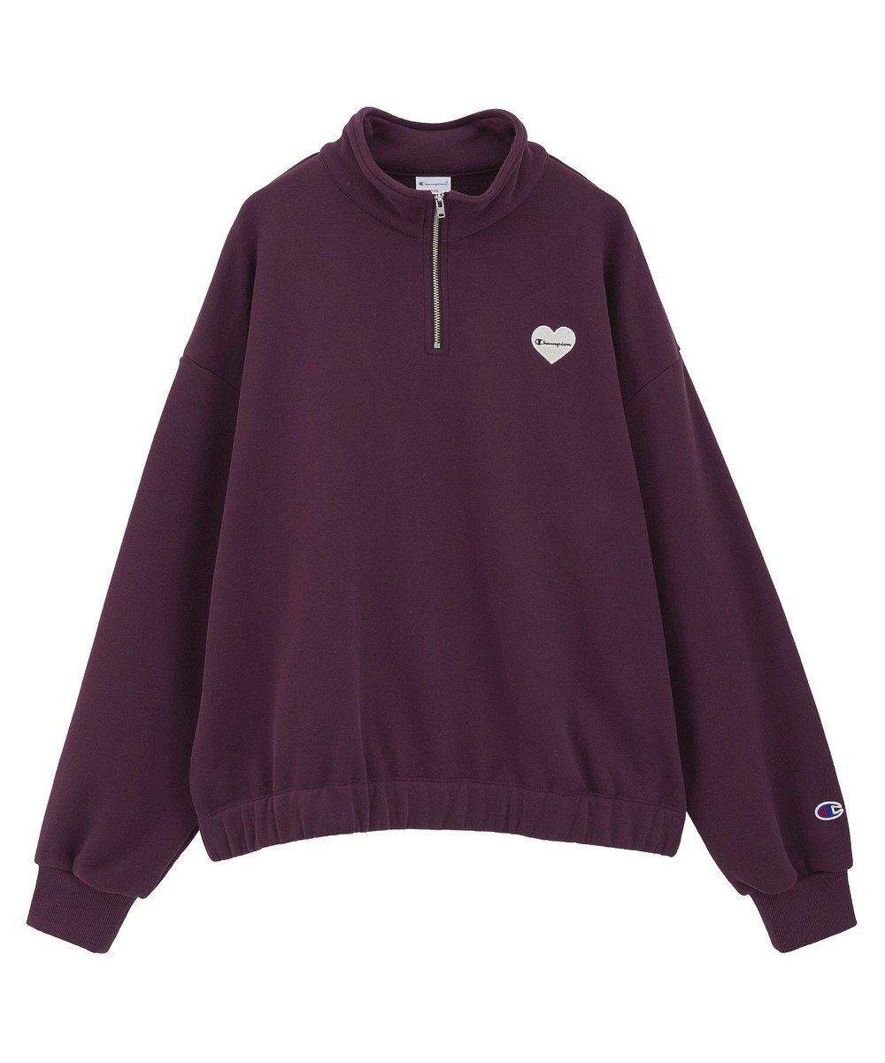 earth music&ecology Ｃｈａｍｐｉｏｎ×ｅｍａｅハーフジップハートスウェット 