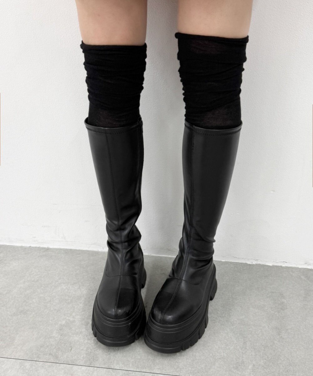 WEGO ゆるクシュ切替リブムジニーハイソックス 
