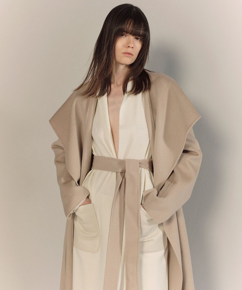 JOSEPH ダブルフェイスカシミヤ　ラップミドルコート 