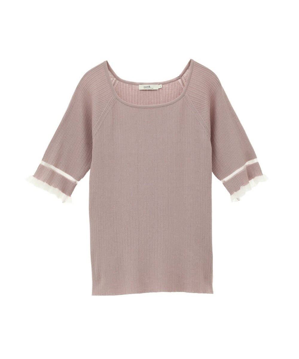 earth music&ecology ポイントシアーフリルニットプルオーバー 