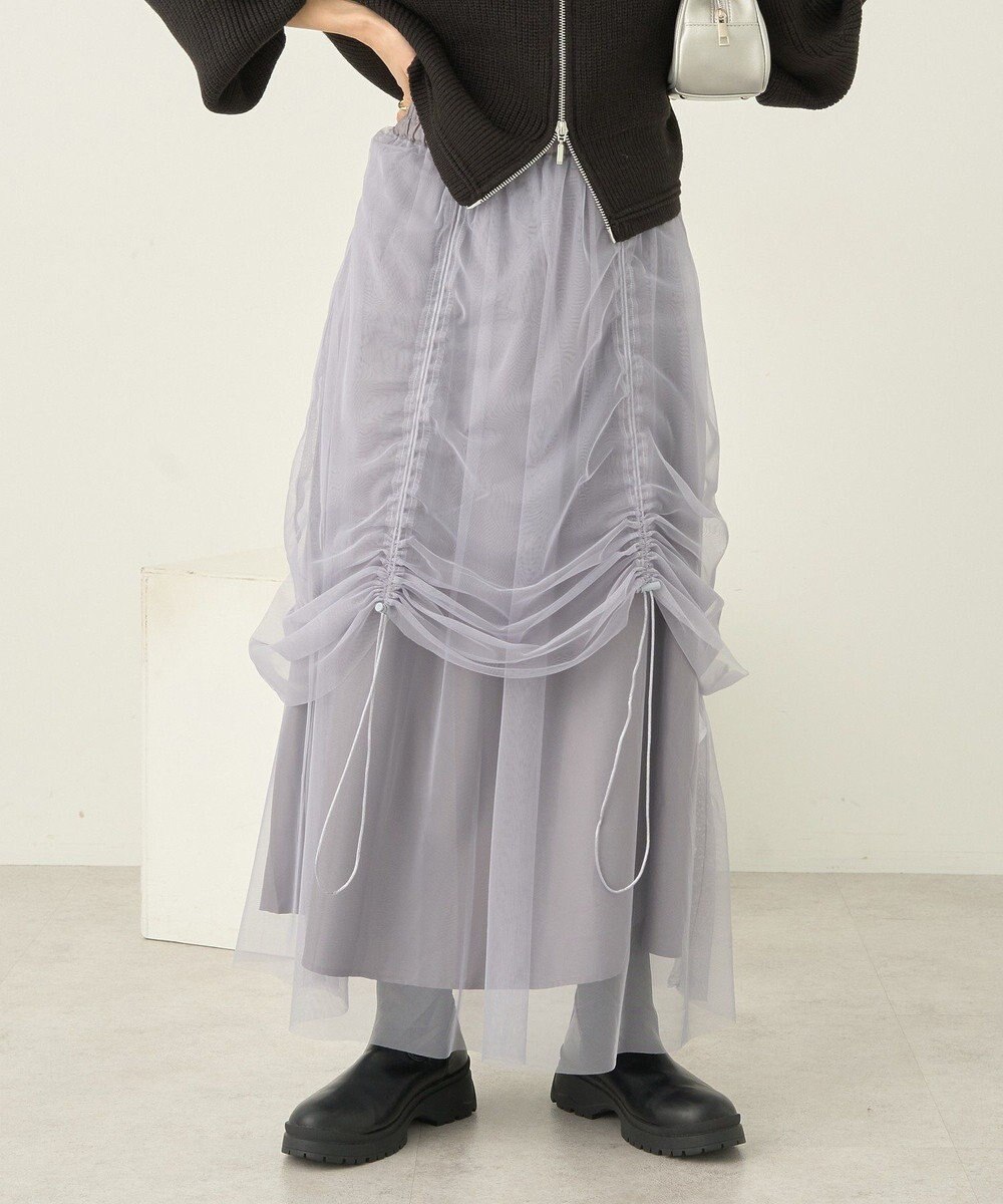 earth music&ecology ２ｗａｙドロストチュールスカート 