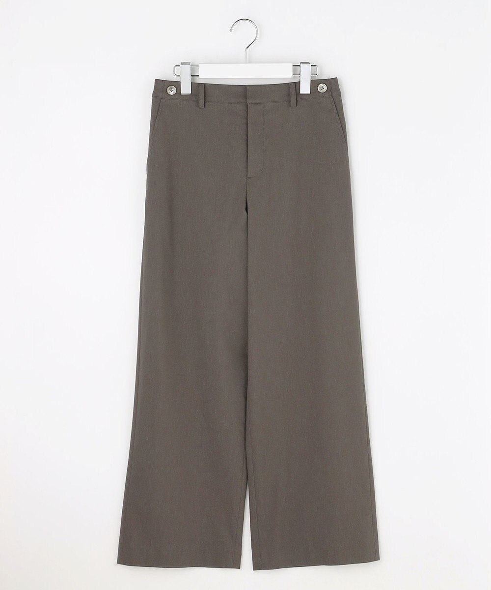 J.PRESS LADIES セルロースリネンストレッチ セミワイド パンツ 