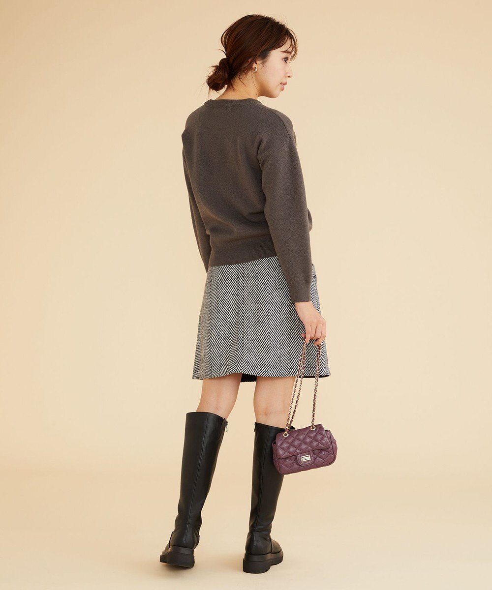 Feroux 【古畑星夏さん着用】ヘリンボンハイウエストミディ スカート 