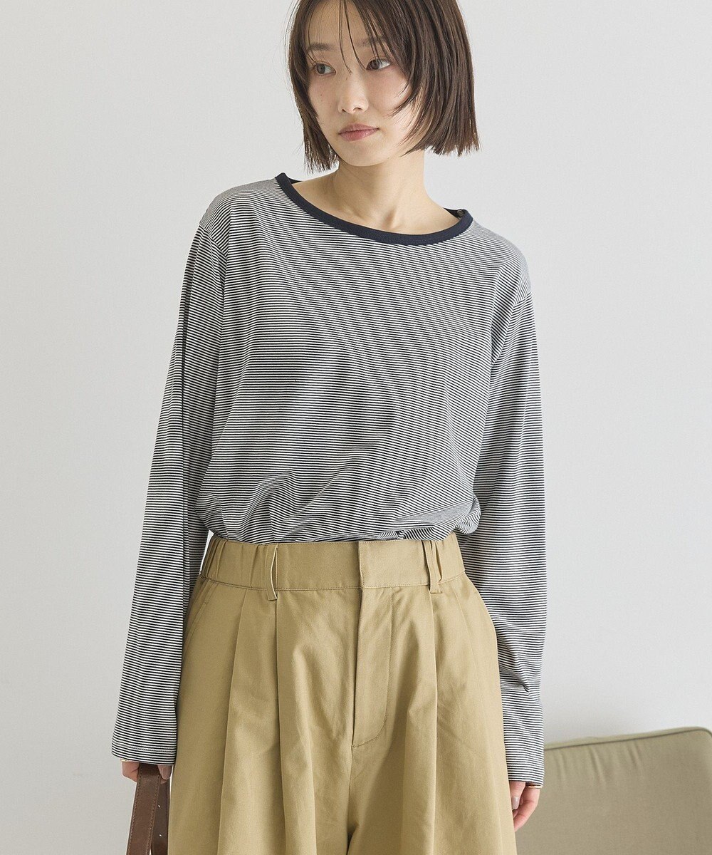 AMERICAN HOLIC シアーカラーボーダープルオーバー 