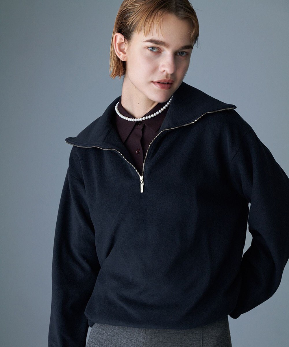 ICB L 【洗える】 トスカーナフリース ハーフジッププルオーバー 