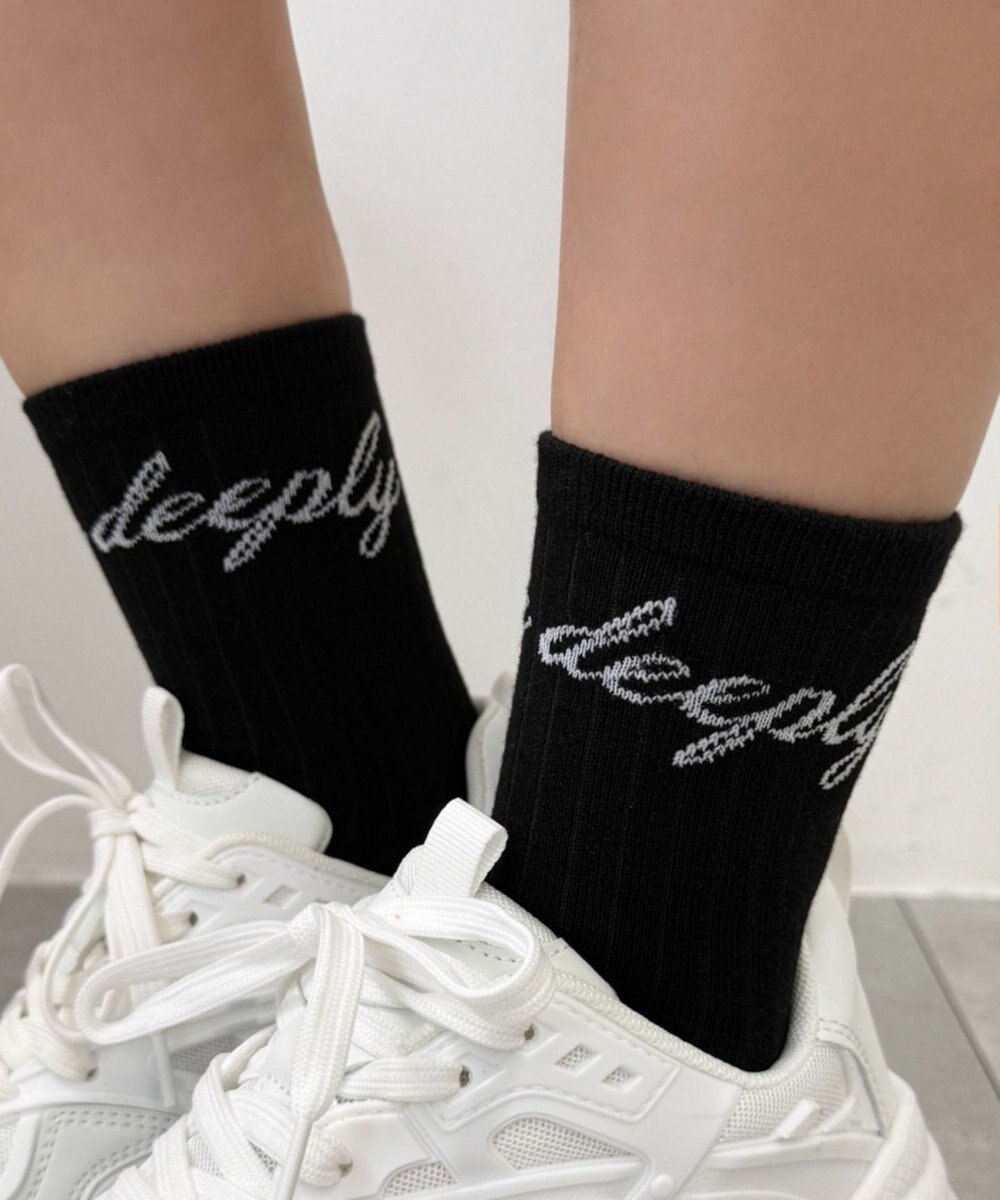 WEGO メッセージロゴソックス 