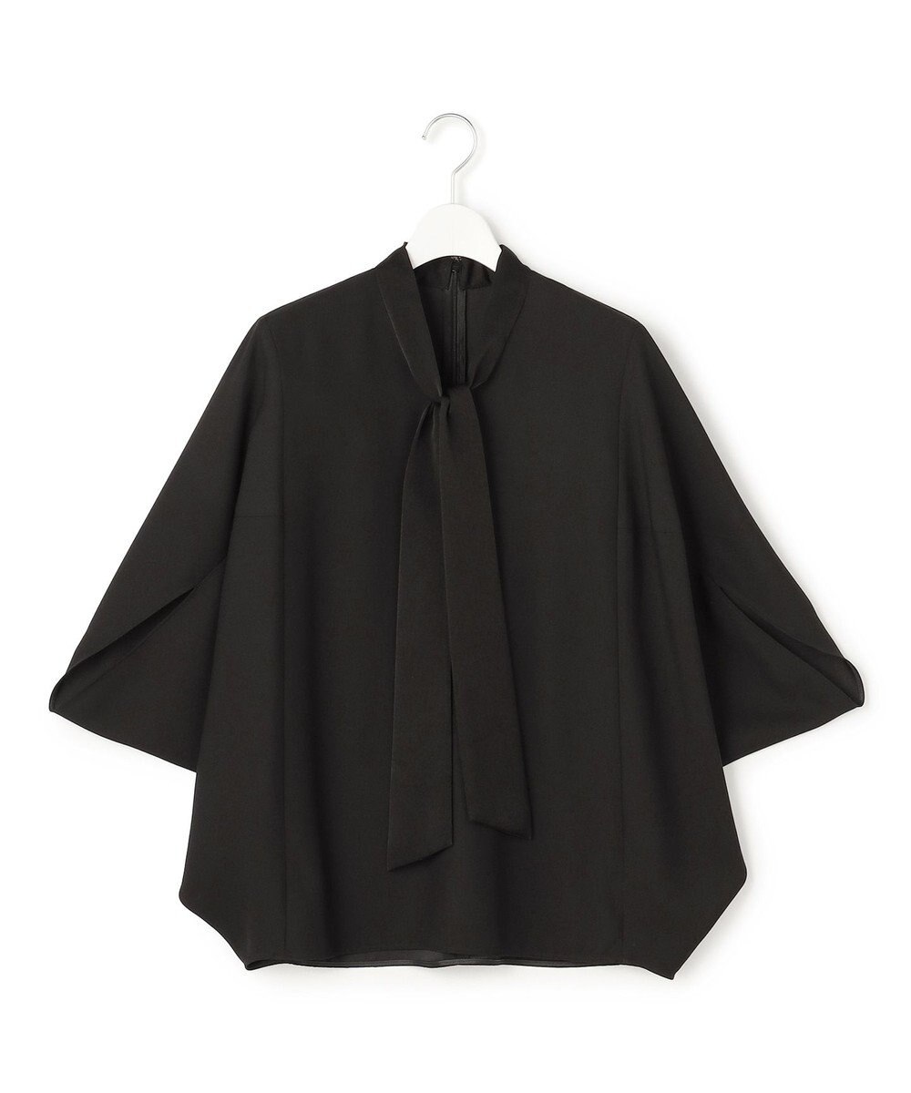 ICB 【新色追加・WEB限定カラーあり】FluidBackSatin ドルマンスリーブボウタイブラウス 