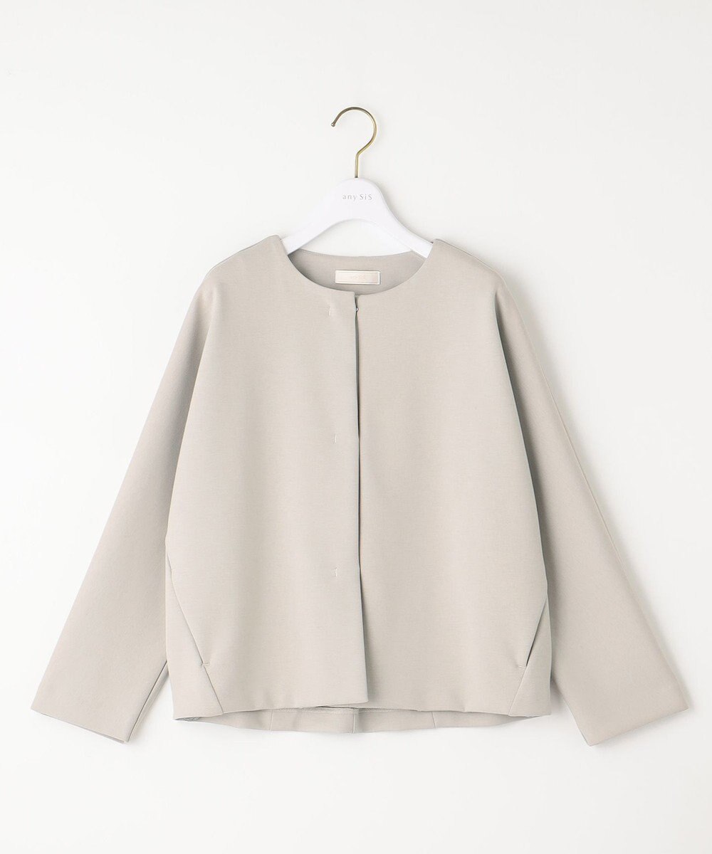 ANY SIS 【洗える】ノーカラーダンボール ブルゾン 