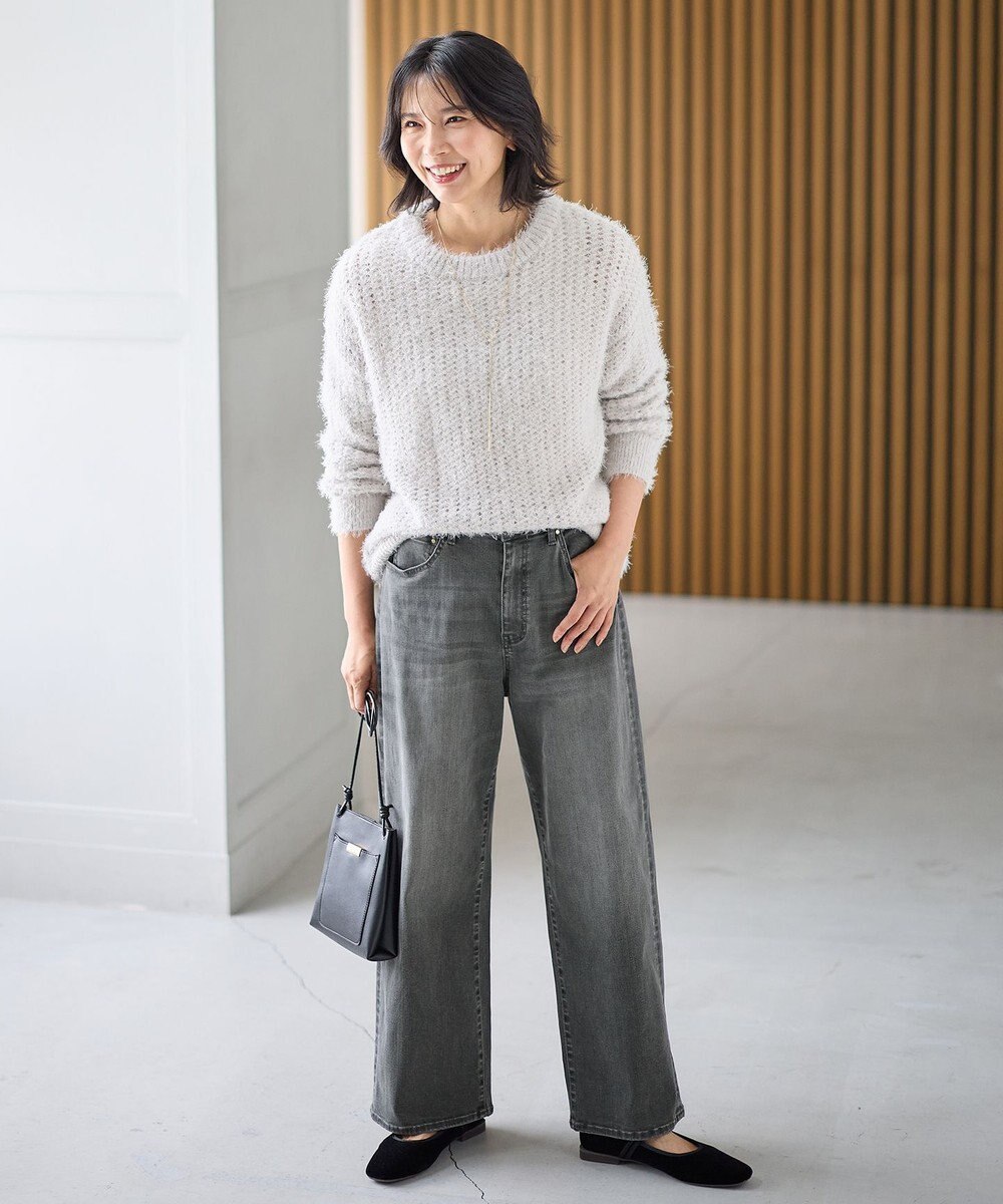 ANY 【洗濯機可】フェザーメッシュニット 