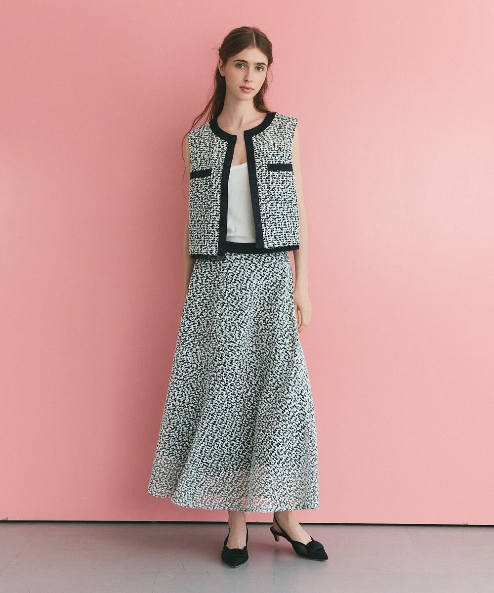 GRACE CONTINENTAL フェザーembドレス 