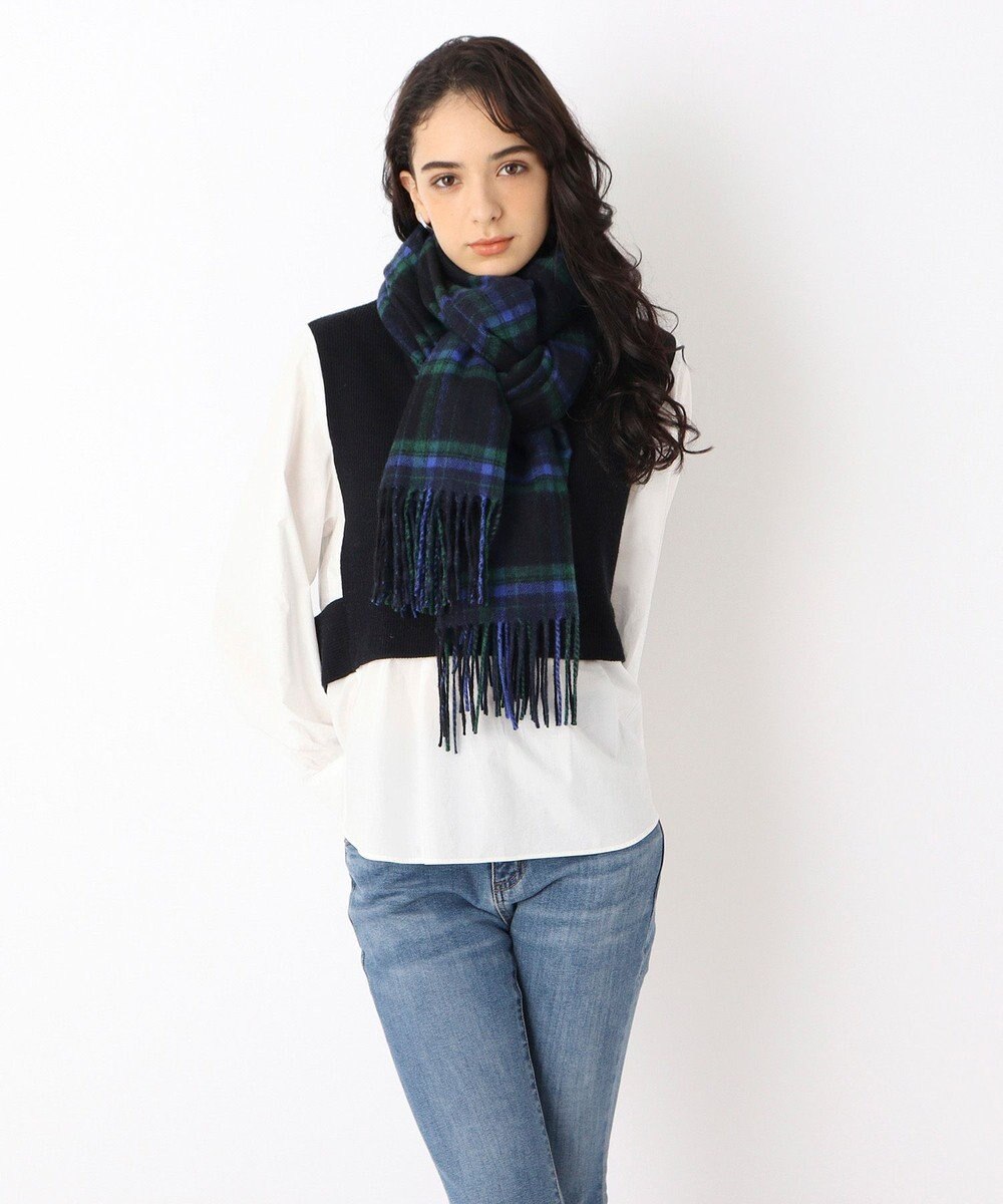 MOONBAT WEB限定【洗える】ミエル (miel) カシミヤ100％ チェックストール 