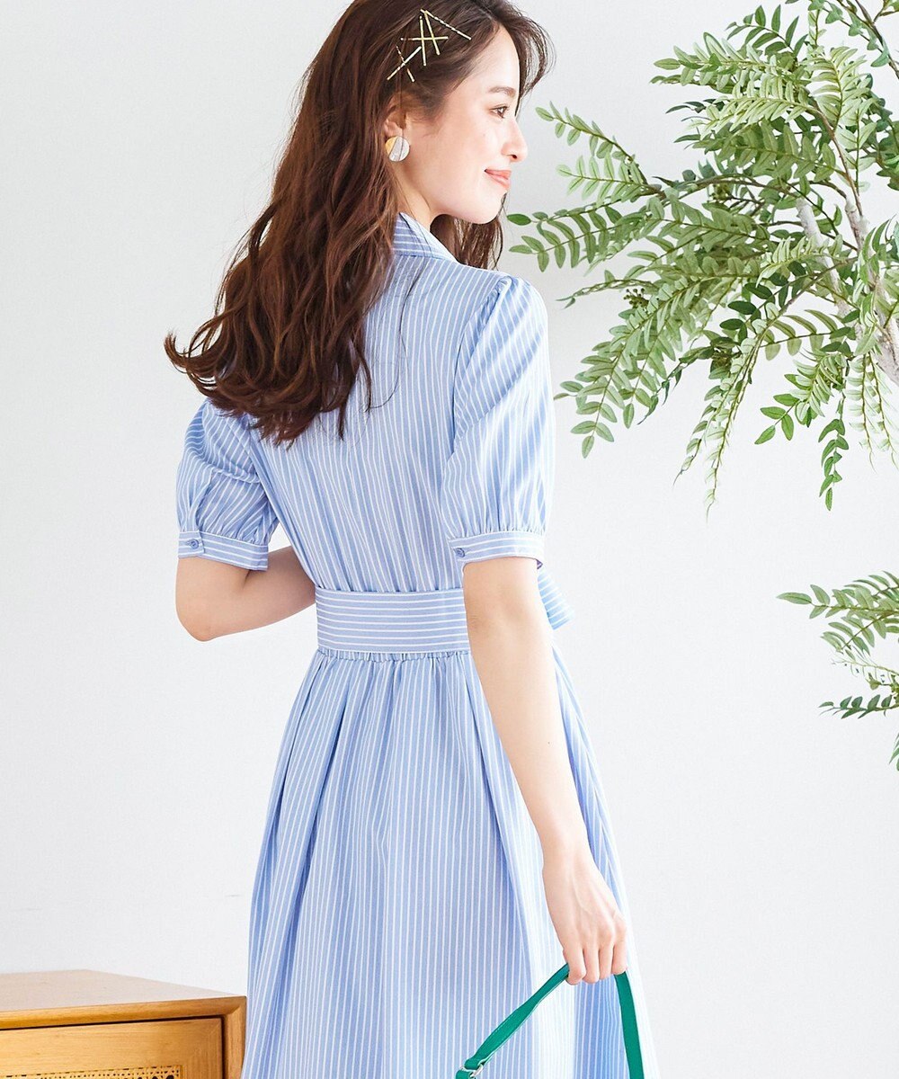 Tiaclasse 【洗える】小顔効果も叶えるスキッパーシャツワンピース 