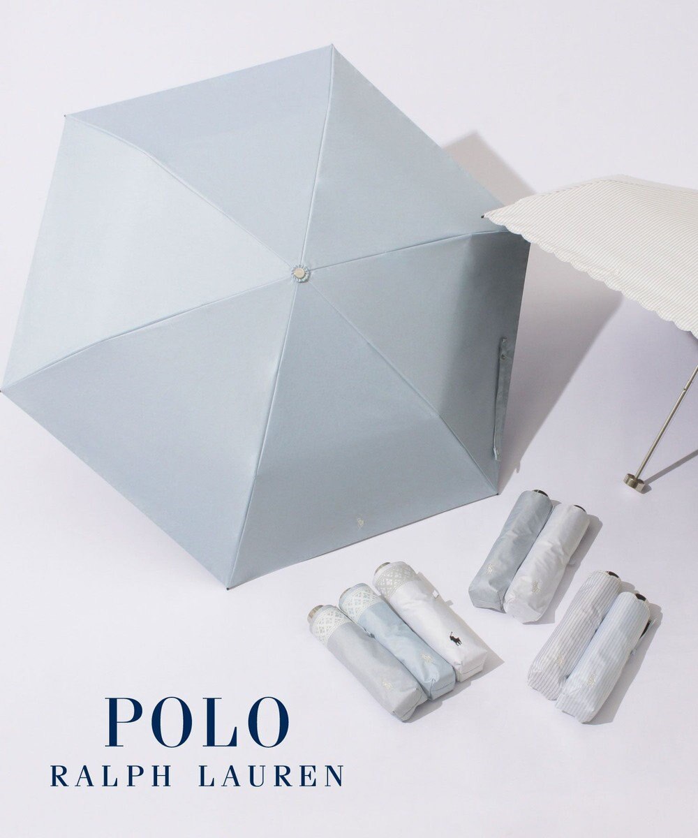 MOONBAT 【WEB限定/ 遮光率100％/遮熱/UV】POLO RALPH LAUREN（ポロ ラルフローレン）晴雨兼用日傘 ワンポイント ポロポニー レース 折りたたみ傘 