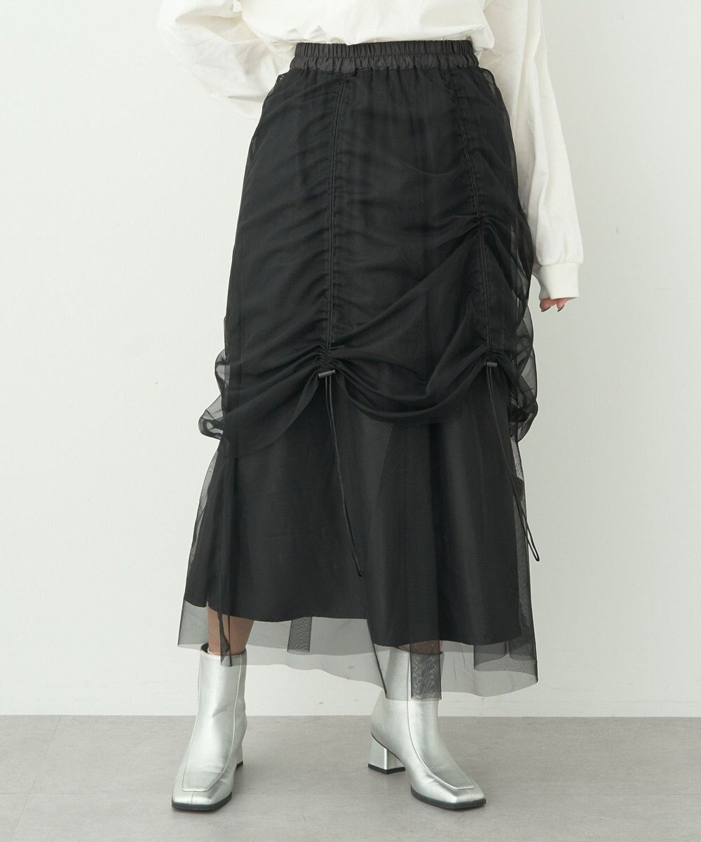 earth music&ecology ２ｗａｙドロストチュールスカート 