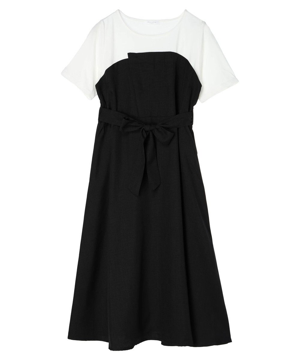 Green Parks 共ベルト付きビスチェ風ドッキングワンピース 